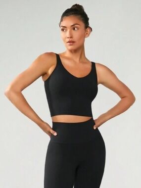 Glowmode Black Longline Sports Bra Tank Medium